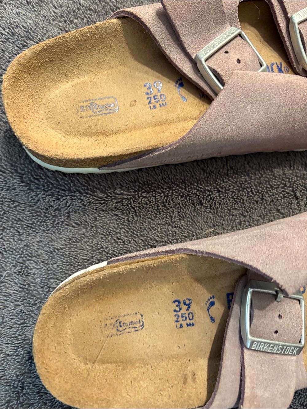 Birkenstock Arizona Suede Double Strap Sandals in Light Taupe - Picture 2 of 3